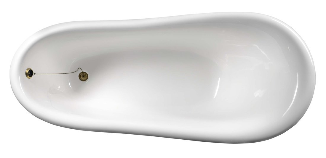 RETRO volně stojící vana 147x69,5x67,5cm, nohy bronz, černá/bílá (RAL9005)